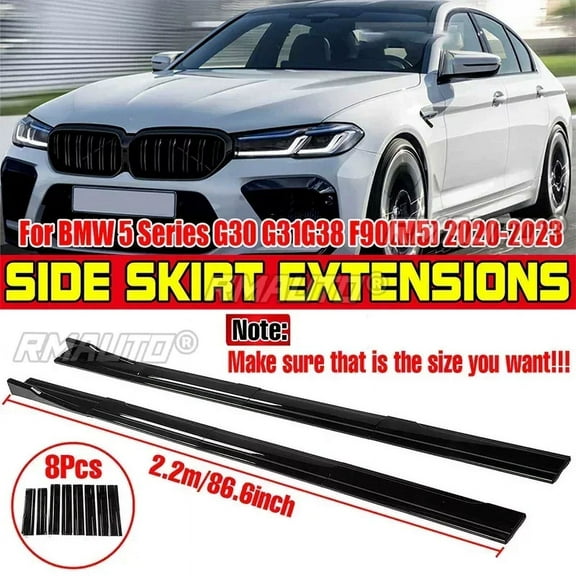 High Quality 2.2m Side Skirts Extension Rocker Splitters Diffuser Winglet Wings For BMW G30 Sedan G31 Wagon F90 M5 2020 - 2022