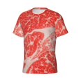 thumbnail image 3 of Yiaed Beef Steaks Print Mens Short Sleeve Tight Fit T-Shirt, Crewneck Casual Tee-Medium, 3 of 5
