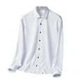 thumbnail image 1 of Camisa informal de manga larga y color liso para hombre, sin planchar, de poliéster, para uso diario/fiestas, corte cómodo, L-XXXXL, 1 of 4