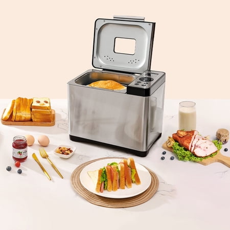 2LB Automatic Bread Maker with Nonstick Interior – 19-in-1 Dough Machine for Baking, Kneading, and More