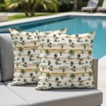 thumbnail image 4 of Set of 2 Tropical Plants Pillow Covers 20x20 Inch, Summer Beach Watercolor Brown Green Botanical Palm Trees Decorative Throw Pillow Cases Cotton Cushion Covers for Sofa Couch Bed Home Decor, 4 of 9