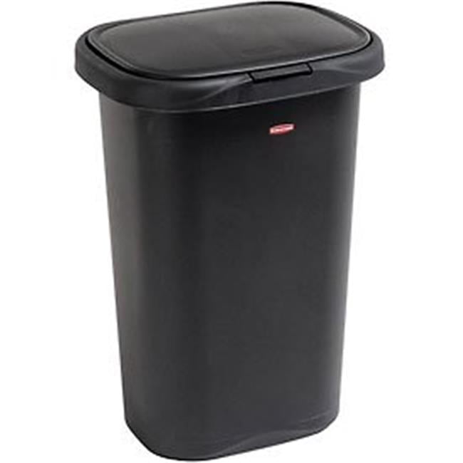 Rubbermaid 13.25 Gallon Rectangular Spring-Top Lid Wastebasket Trash Can White 