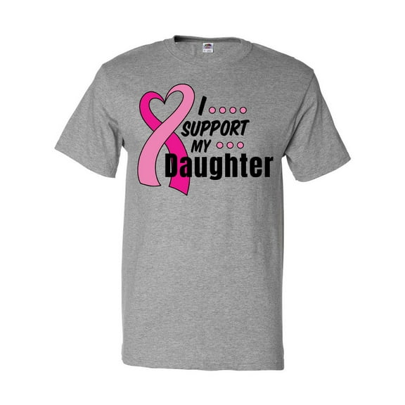Inktastic Breast Cancer Awareness I Support My Daughter Pink Ribbon T-Shirt