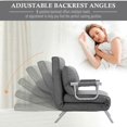 thumbnail image 6 of Yardi Yarda Folding 5 Position Convertible Sofa Bed, Sleeper Chair with Pillow & Steel Frame, Chaise Lounge Couch for Indoor, Light Gray, 6 of 8