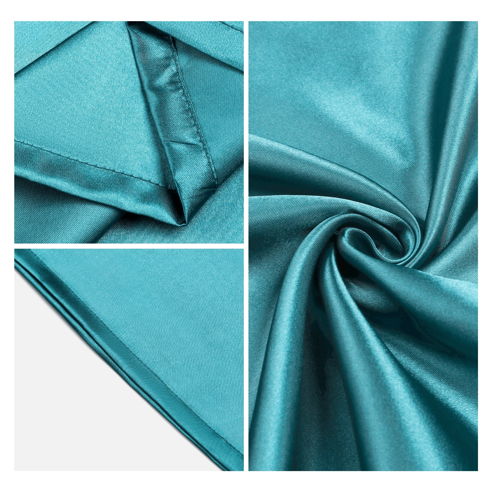 Unique Bargains Satin Pillow Cases Set of 2 Cooling Pillow Covers Blue Green