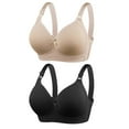 thumbnail image 2 of Sentmoon 2 Pieces Womens Sports Bras Oversize Bralettes for Women Push up No Underwires Adjustable Strap Breathable T-Shirt Bra Stylish for Sports Fitness Coffee 52, 2 of 7