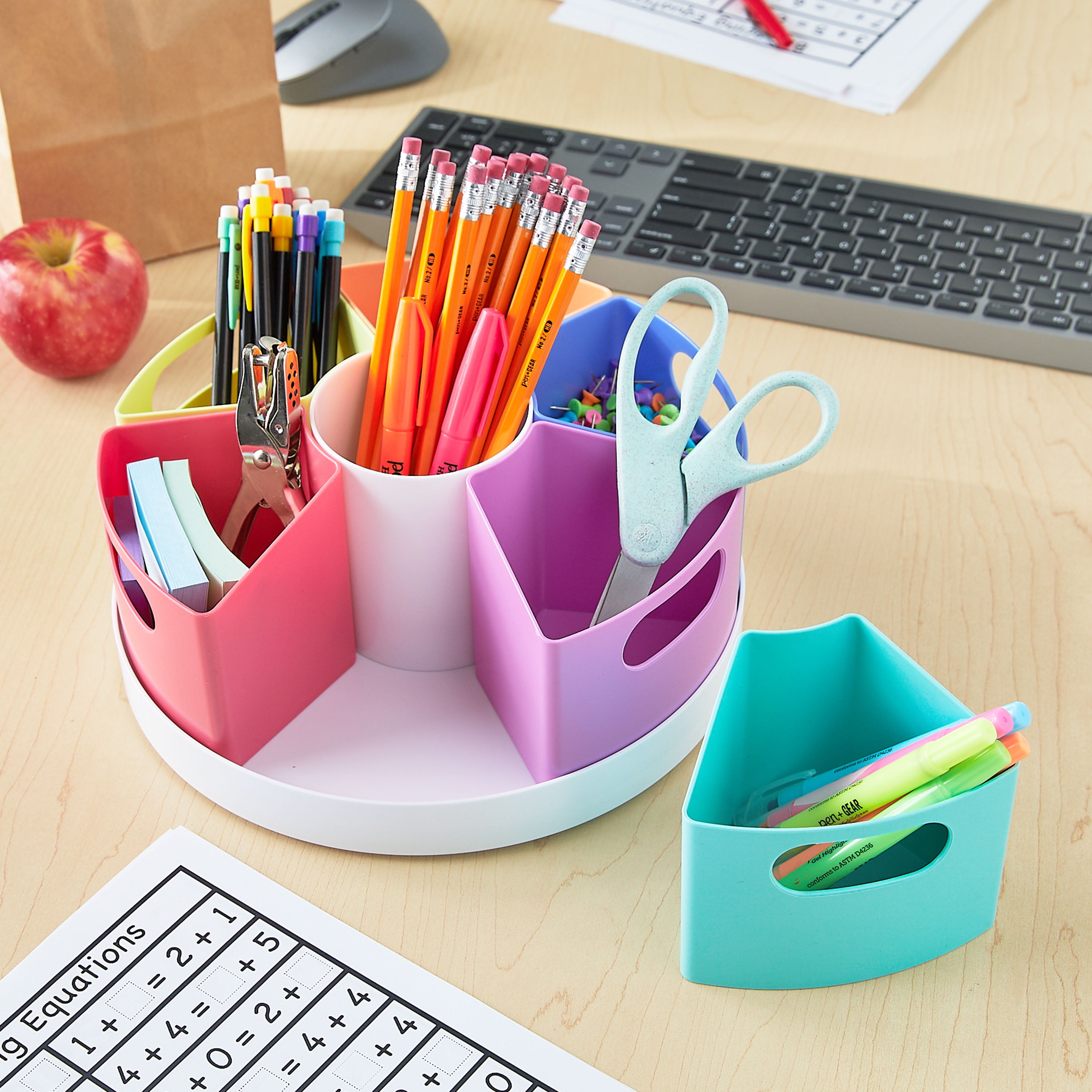 Pen+Gear Teacher Rotating Organizer, 9.84" x 4.53", Multi-Color