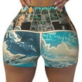 thumbnail image 2 of Disketp Comic Airplane Cockpit Illustration for Scrunch Butt Workout Shorts Women Seamless Soft Smooth Gym Yoga Scrunch Active Shorts-Large, 2 of 8