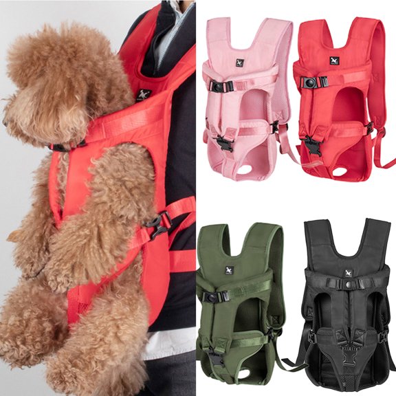 Travelwant Pet Carrier Backpack, Adjustable Pet Front Cat Dog Carrier Backpack Travel Bag, Legs Out, Easy-Fit for Traveling Hiking Camping