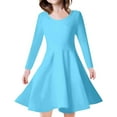thumbnail image 1 of MIASHUI Robe Fille Printemps Été Manches Longues Élégante Ligne A Robe de Fête, Bleu Ciel, 4-5 Ans, 1 of 5