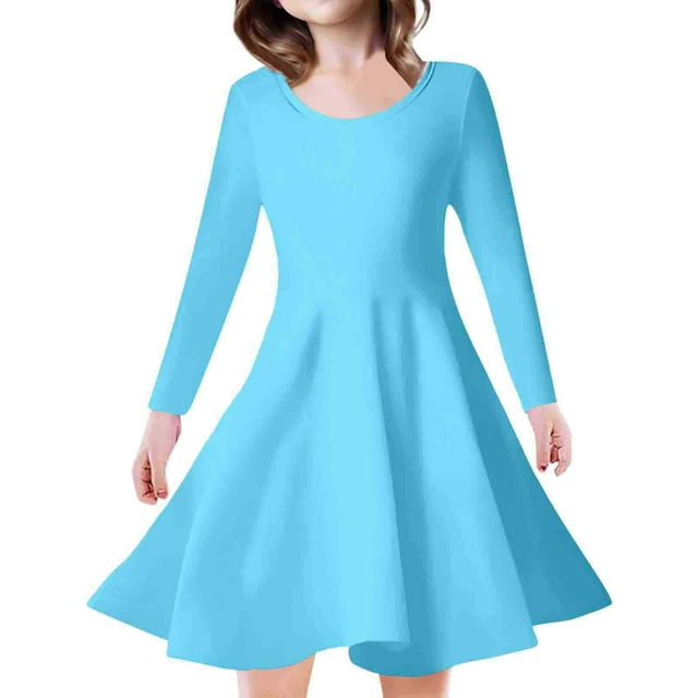 Robes d'Adolescent Été Style Occidental Manches Courtes Petit Châle Floral Style Princesse Robe pour Tout-Petit Bleu Ciel 10-13 Ans