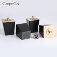 thumbnail image 3 of Patas de madera para muebles de 3 pulgadas, patas de sofá de madera, juego de 4 patas de repuesto cuadradas negras modernas de mediados de siglo para mesita de noche seccional, sillón, sillón reclinab, 3 of 5