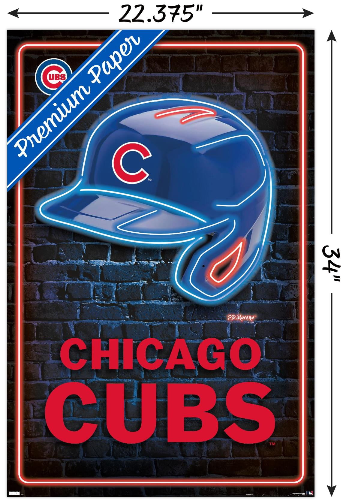 MLB Chicago Cubs - Neon Helmet 23 Wall Poster, 22.375" x 34"