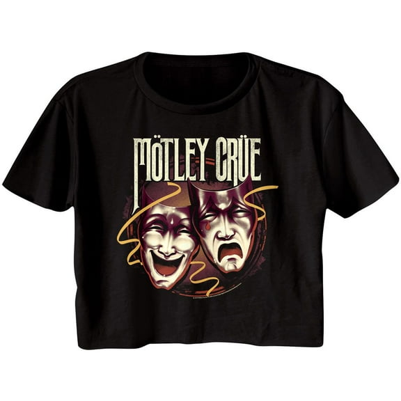 Motley Crue Drama Masks Black Ladies Festical Cali Crop T-Shirt