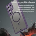 thumbnail image 7 of Allytechgroup Magnetic Case for Samsung Galaxy S25+ Plus, Compatible with Magsafe Transparent Matte Back Cover Slim Fit Anti-Scratch Hybrid Rugged Phone Case Cover for Samsung Galaxy S25+, Purple, 7 of 7