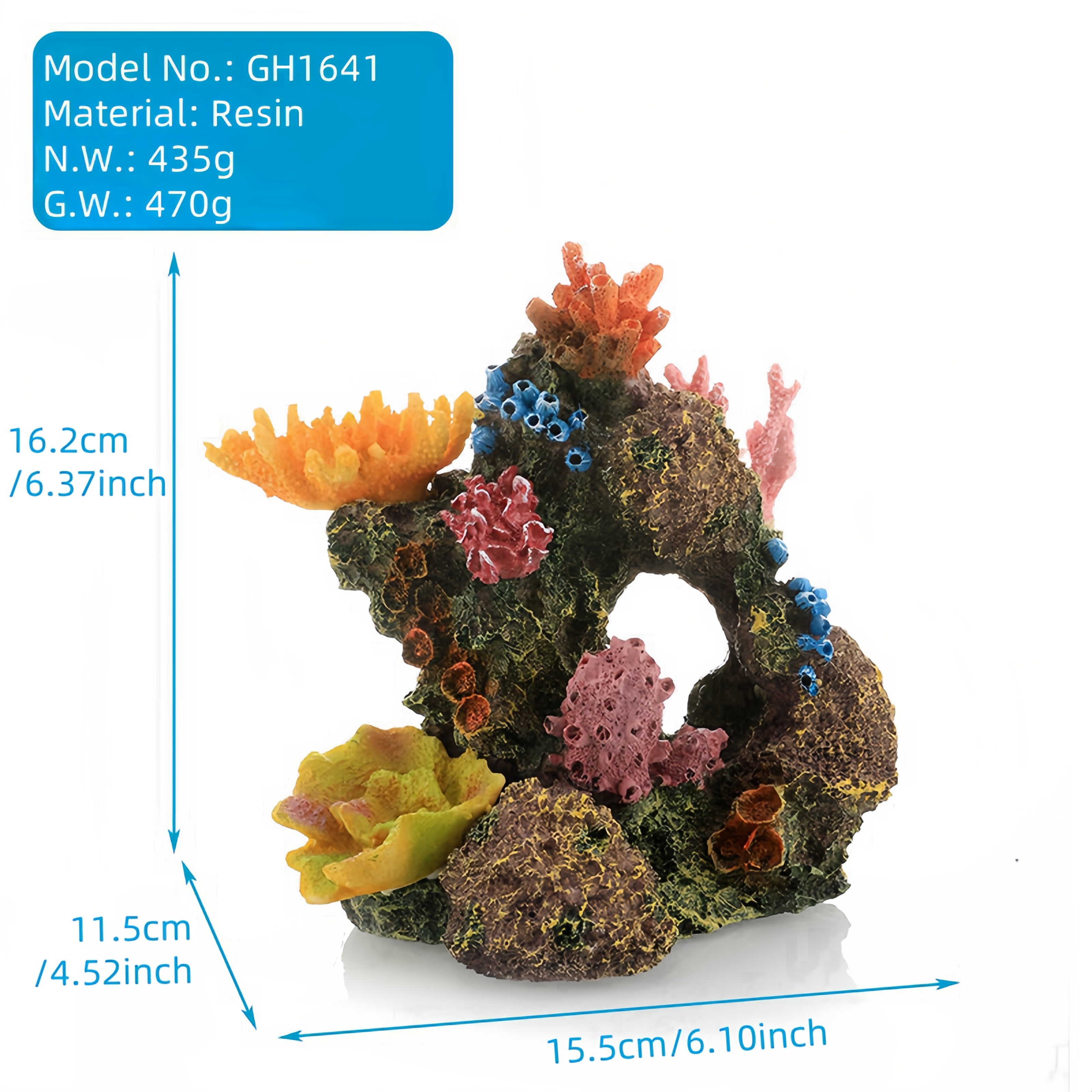 Fish Tank Rock Decor Coral Cave Aquarium Decorations Large Resin Coral Mountain Ornaments Large Fish House Breed Tank Decor for Marine Betta Fish Tank Landscape