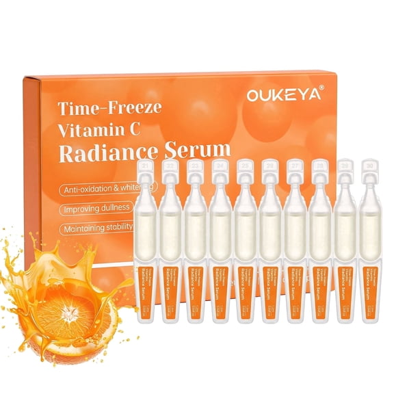 OUKEYA Time-Freeze Vitamin C Radiance Serum, 1.2ml, 10 Count