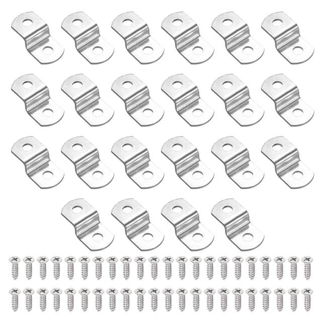 Uxcell Clips de lienzo Offset de 1/5", 22 Pcs Clips de metal para enmarcar fotos, incluye 44 tornillos