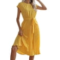 thumbnail image 2 of SMihono Robe d'Été Grande Taille pour Femmes 2023 Mode Imprimé à Pois Manches Courtes Col Rond Robe Décontractée, 2 of 6