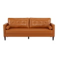 thumbnail image 3 of A&D Home Anza 3-Seater Tufted Faux Leather Sofa, Camel, 3 of 8