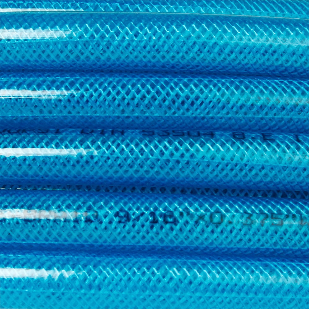 3/8 Inch Polyurethane Air Hose 1/4 Inch Male NPT Fittings 200 PSI 50 Feet Blue AU-2082