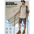 thumbnail image 5 of POENTAB Men Short Sleeve Work Shirts Quick Dry Hiking Fishing Sun Shirt Solid Color Button Tops Outdoor Safari Light Khaki, 5 of 7
