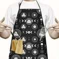 thumbnail image 2 of Black Gothic Moon Star Face Pattern Apron-Garden Aprons for Women with Pockets-Cotton Linen Waterproof Kitchen Cooking Gardening Aprons Adjustable for Kitchen,Cooking,BBQ and Salon 33x27 Inch, 2 of 7
