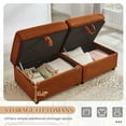thumbnail image 6 of Muumblus Loveseat Sectional Sofa with 2 Storage Ottomans, Modular Cloud Couch with 2 Side Tables & USB, Plush Double Chaise Lounge Sofa Bed Indoor, Orange Corduroy, 6 of 12
