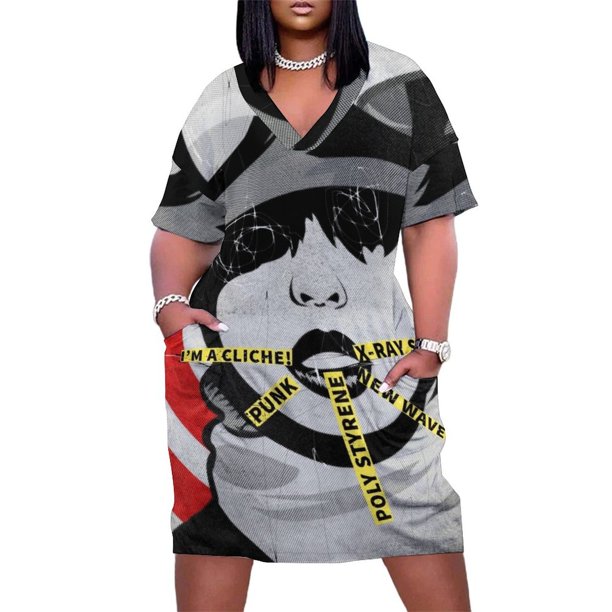 Mujeres Punk - Vestido suelto de poliestireno con bolsillo Vestidos de gala Vestidos de fiesta Mujeres
