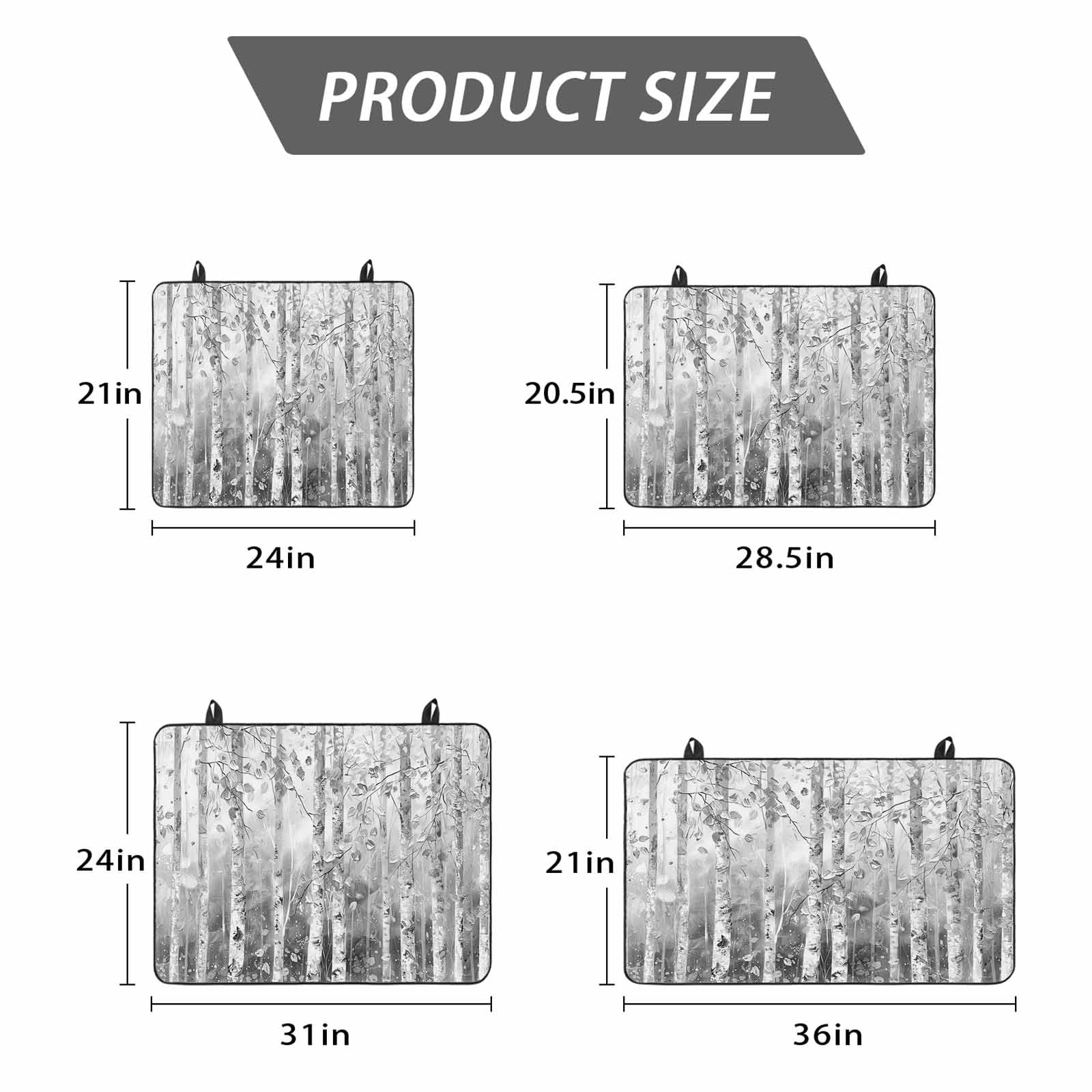 Grey Forest Stove Top Cover for Electric Stove, Heat-proof & Non Slip Glass Top Stove Cover Protector, Modern Oil Painting Art Kitchen Flat Cooktop Rubber Mat 24x21 Inches