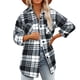 thumbnail image 1 of Mujeres Plaid chaquetas Otoño e Invierno engrosamiento casual suelta mujeres manga larga solapa botón abajo camisa lc8511656 negro M, 1 of 6