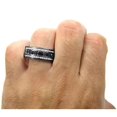 thumbnail image 4 of Princess Cut Lab Created Diamond Men's Wedding Band Ring 14K Black Gold Plated Sterling Silver, 4 of 4