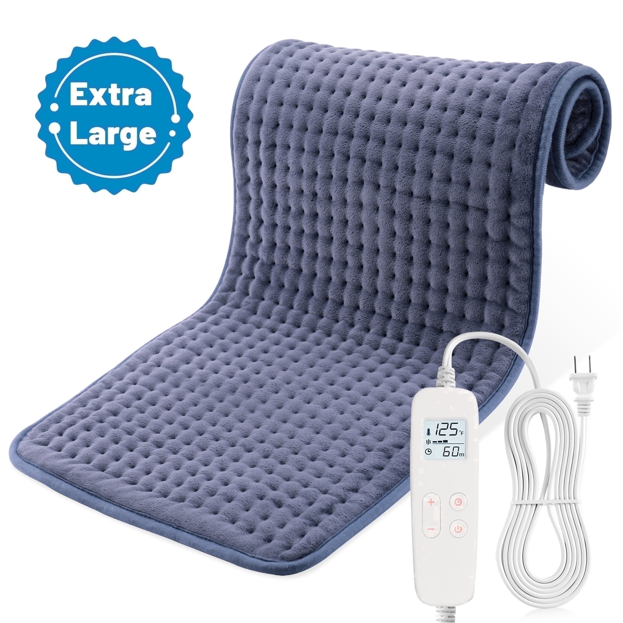 TCVOR Flannel Heating Pad for Deep Heat and Full Body Comfort, King Size 17"x33" Electric Heating Pad with 6 Heat Settings, 6 Timer Auto Shut Off, Machine Washable