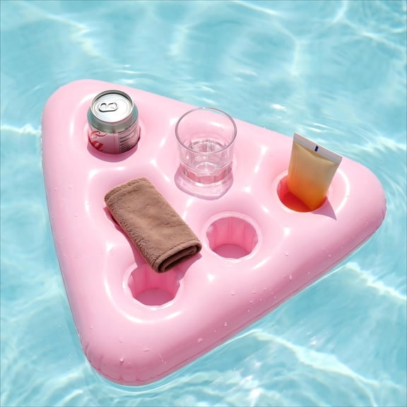 Sruoe Neoprene Floating Drink Coaster, Flexible Foldable Portable Can Bottle Float, High Buoyancy Water Cup Tray for Vacation Camping Pool Gathering Pool Party Accessory