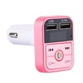 thumbnail image 1 of Bluetooth 5.0 Car Kit Handsfree Wireless FM Transmitter Dual USB Charger LCD TF Card Car MP3 Player, Pink, 1 of 8