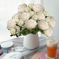 thumbnail image 5 of 6 Pcs Simulation Rose Bouquet - 14.57" - Artificial Flowers for Home Decorations, Rose Arrangement with Multi-Color Blooms, Ideal for Valentine's Day, 5 of 6