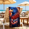 thumbnail image 5 of Boovnll American Flag Beach Towel Red White Blue Stars Stripe Microfiber Beach Towels, Absorbent Quick Dry Sand Free Beach Towel for Beach Yoga Pool Beach Towels Oversized, 31x63", 5 of 6