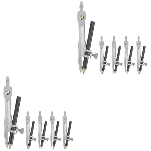 MERRYHAPY 10-Piece Reusable Compass Set for School, Office, and Home Drawing Tools Kit