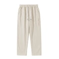 thumbnail image 4 of Awdenio Pants for Men Letter Graphic Sweatpants Drawstring Waisted Wide Leg Pants Casual Trousers, 4 of 6