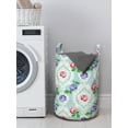 thumbnail image 3 of Shabby Flora Laundry Bag, Baroque Inspired Colorful Roses on Victorian Pattern Fragrance Buds Art, Hamper Basket with Handles Drawstring Closure for Laundromats, 13" x 19", Multicolor, by Ambesonne, 3 of 4