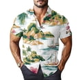 thumbnail image 2 of Hawaiian Mens Shirts Short Sleeve Ocean Wave Print Button Down Shirts Casual Stylish Beach Vacation Blouses, 2 of 7