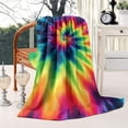 thumbnail image 2 of Rainbow Tie Dye Mandala Pattern Blanket,Comfortable Soft Lamb Wool Throw Blanket,All Season,Warm Lightweight Blankets for Sofa Bed Couch Living Room Chair,60"x80", 2 of 4
