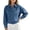 Blue, variant on Cropped Denim Shirt Jackets for Women- Oversized Fall Casual Long Sleeve Zip Up Jean Jacket Light Blue Size M