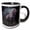 Black/White, variant on 3drose, a Dreamlike Unicorn Walking Through a Destroyed City, 11oz Mug