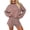 Wine red, variant on Women's Striped Long Sleeve Top and Shorts Set Casual Two-Piece Loungewear Outfit