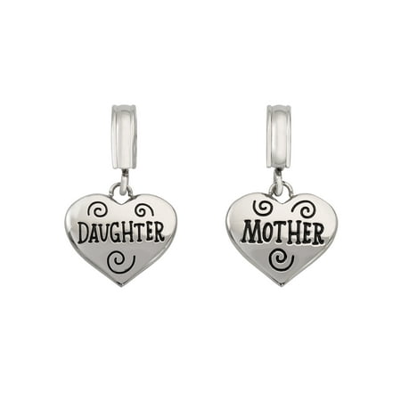 Tennessee Heart Charm - Stainless Steel Mother and Daughter Heart Dangle Charm Set