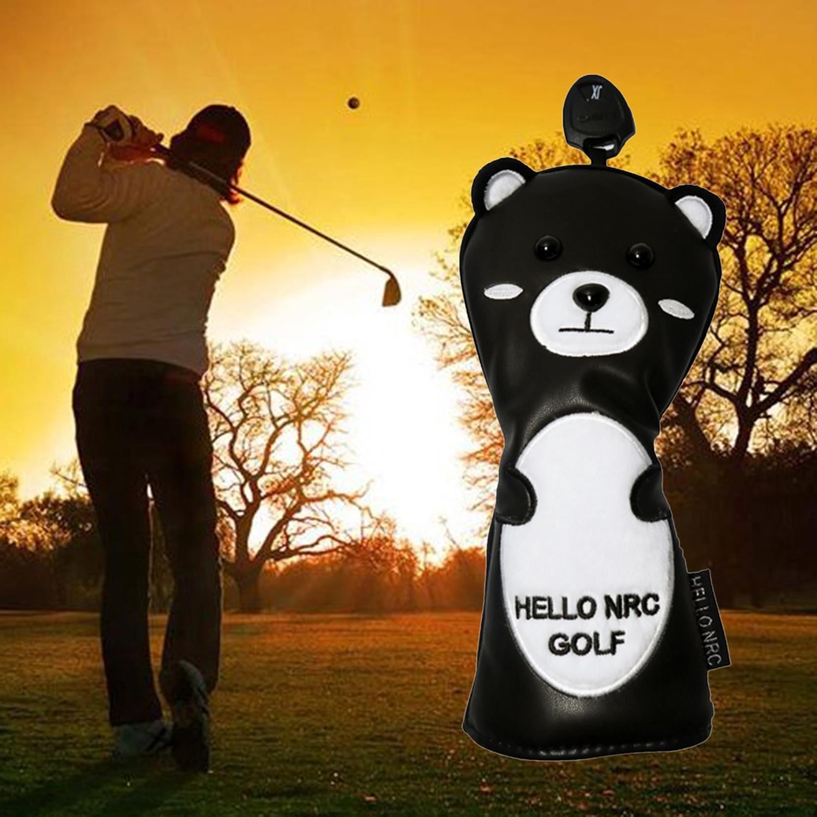Protective Golf Headcover, Cartoon PU Leather Bear golf Club Head Cover, Durable, Hybrid , UT