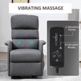 thumbnail image 6 of HOMCOM Power Lift Chair with Vibration Massage with Remote Control, Side Pockets, Gray, 6 of 10