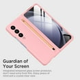 thumbnail image 3 of Compatible Slim Case for Galaxy Z Fold4 Case with Pen & S Pen Holder, Z Fold 4 Case with Screen Protector Silky Liquid Hard PC Matte Case for Samsung Galaxy Z Fold 4 (2022) Pink, 3 of 14