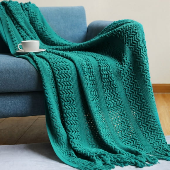 Dvkptbk Blanket Housse de Canapé Blanket, Couleur Unie, Bureau d'Été Sieste de Climatisation Blanket, Tricot Petite Blanket Home Essentials sur l'Autorisation